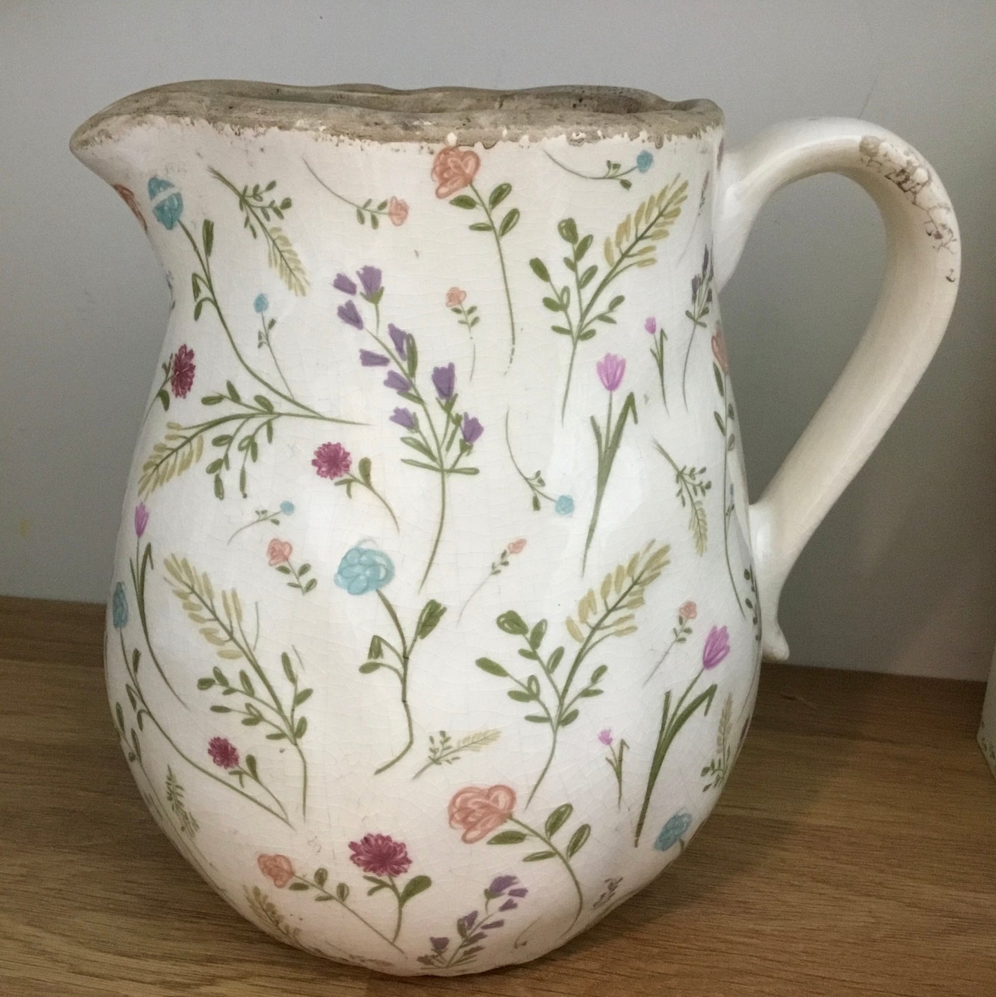 Shabby chic vintage floral jug
