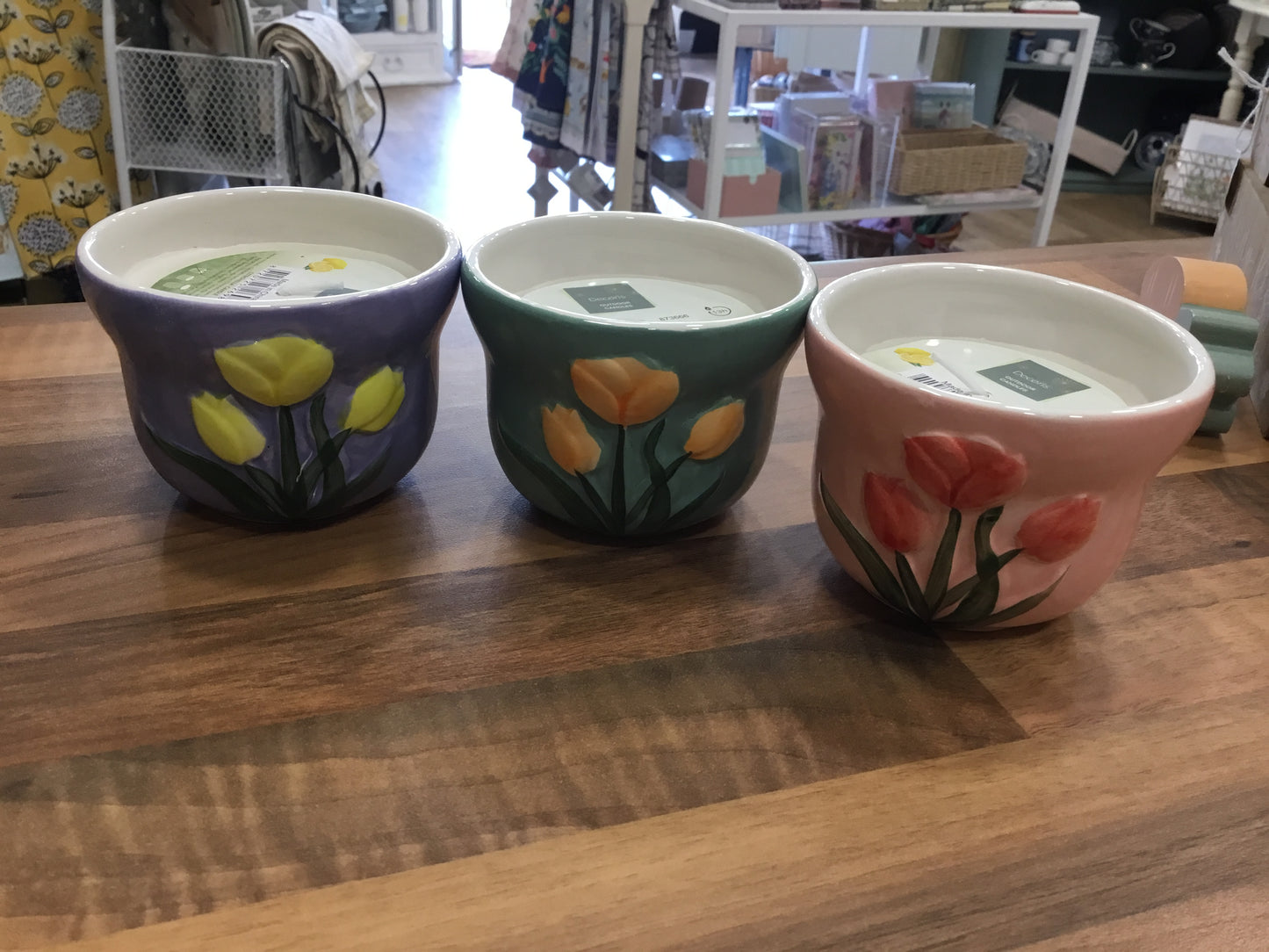 Tulip painted Citronella Candle