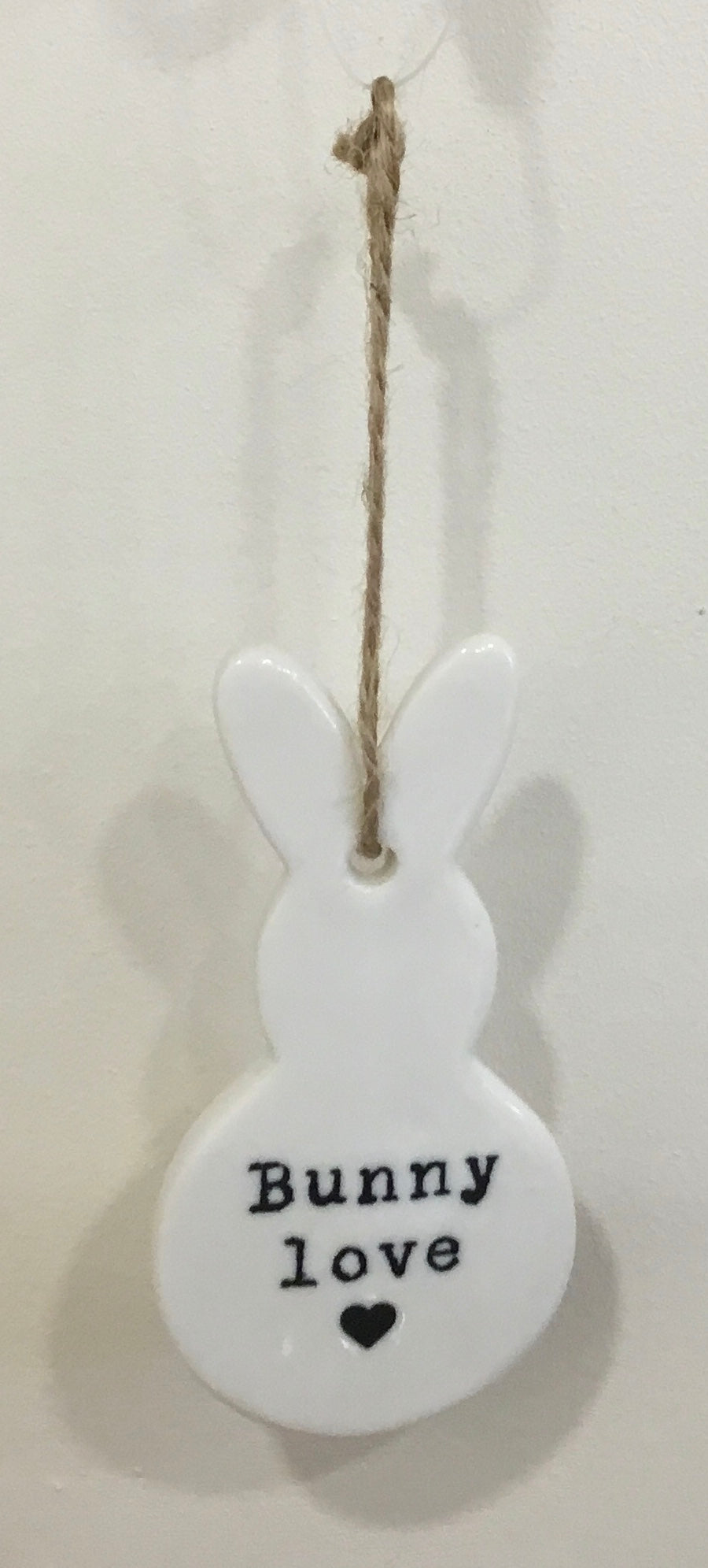Hanging ceramic bunny