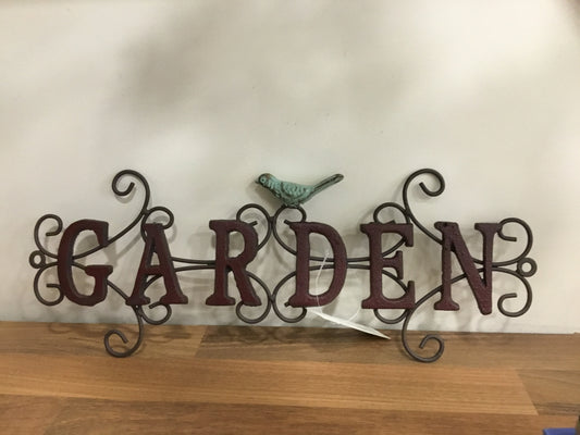 Metal garden sign