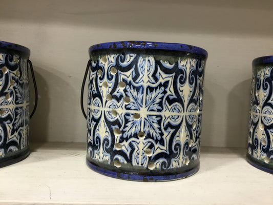 Tea-light holder blue Moroccan style