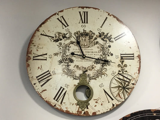 Large cream wall clock