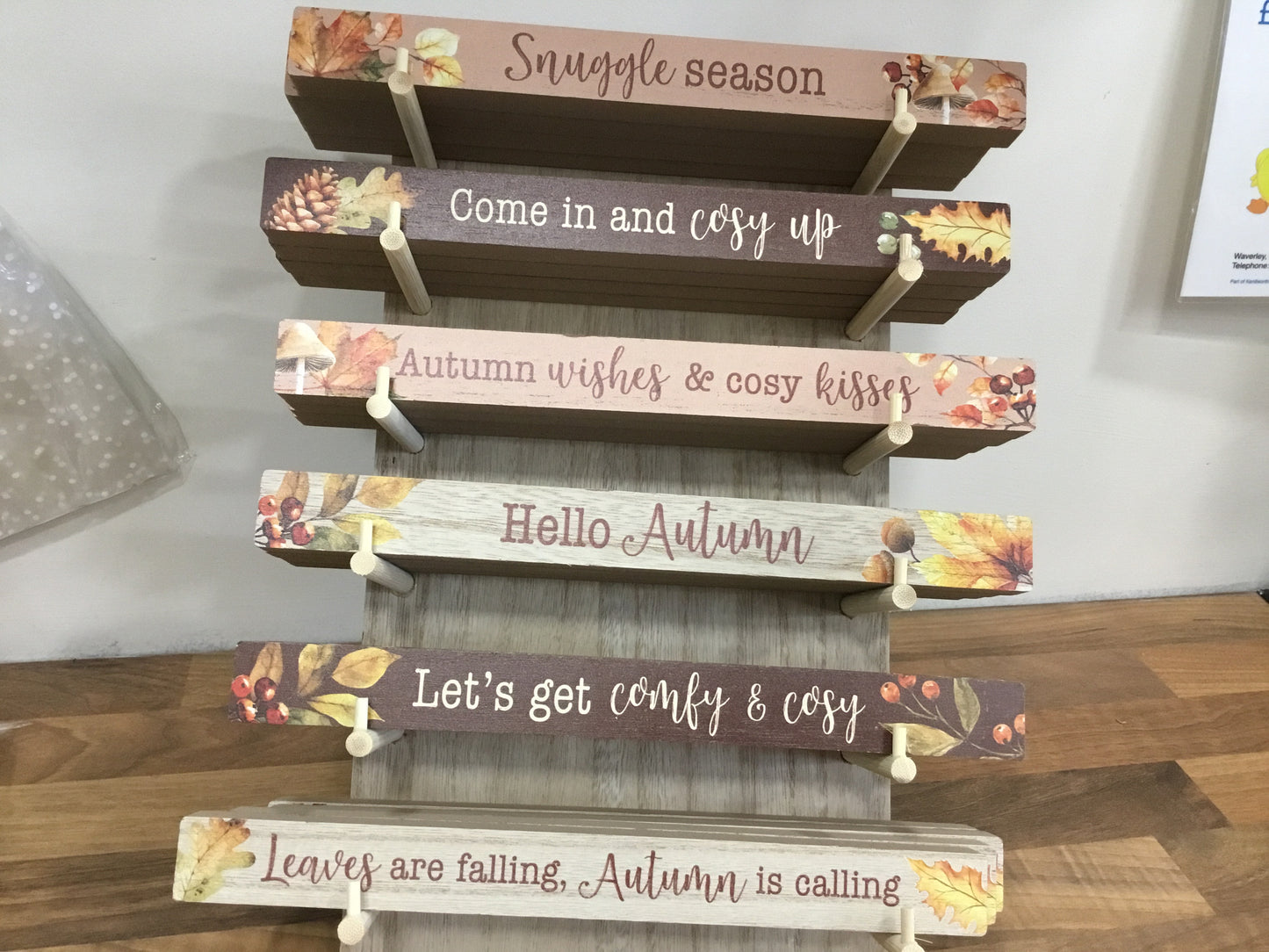 Wooden autumn block - available in 6 designs - price for one