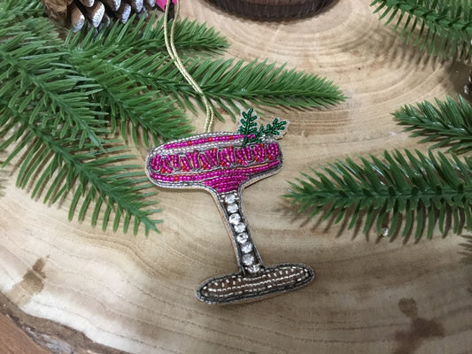 Cocktail glass tree hanging decoration