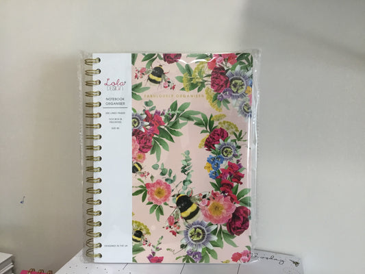 Pink BumbleBee Notebook Organiser by Lola Design