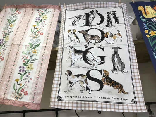 Ulster weavers tea towel. Country dog design