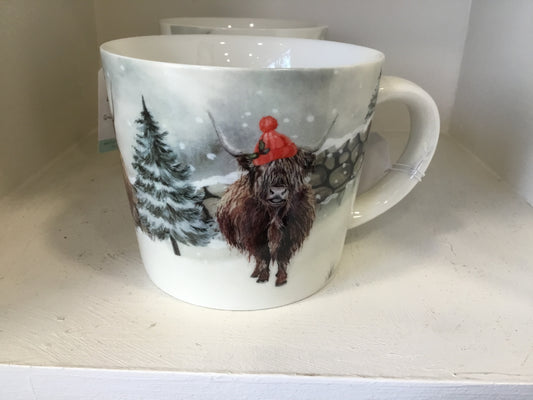 Christmas cow mugs