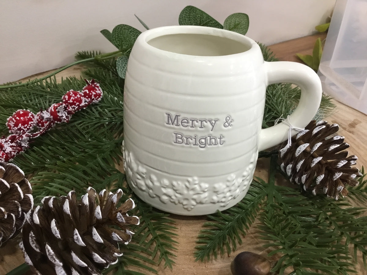 Merry & Bright - snowflake mug