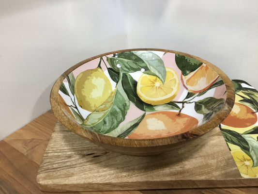 25cm Citrus enamelled bowl