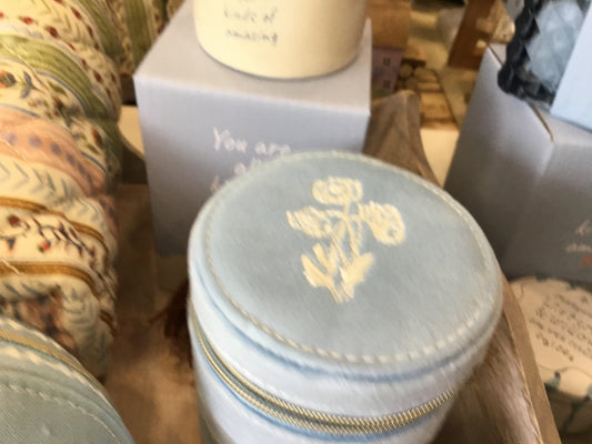 Blue wild flower jewellery case