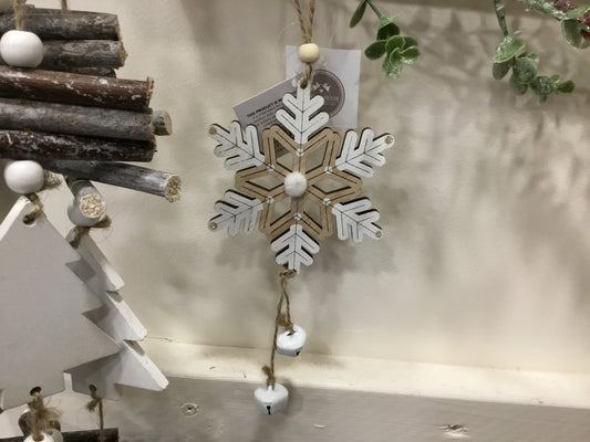 Hanging Snowflake with Bells