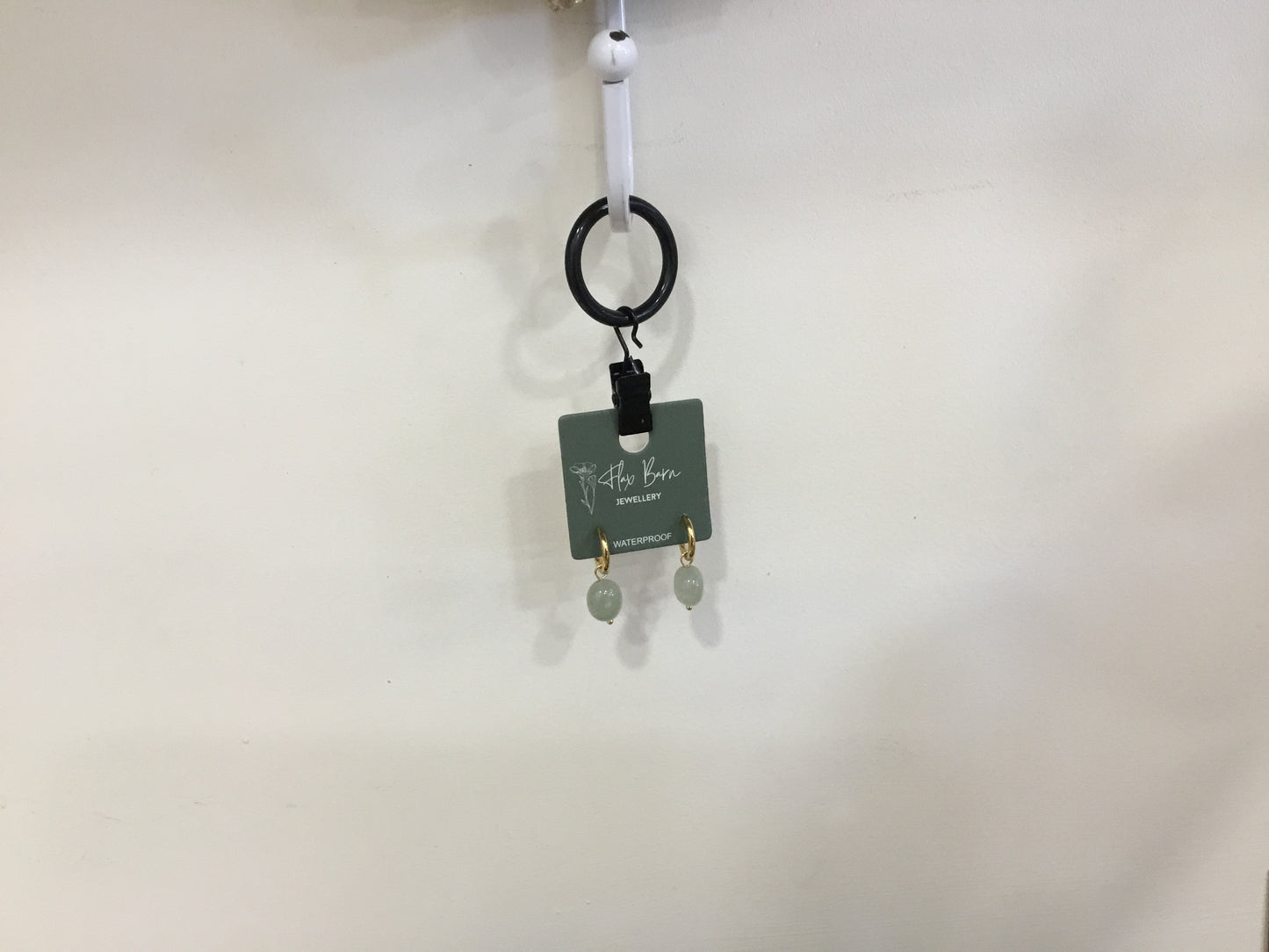 Flax barn jade gemstone drop earrings