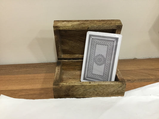 Deck of cards in wooden box