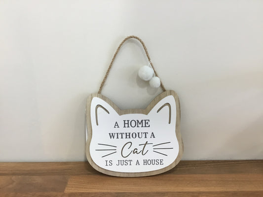 Cat hanging plaque