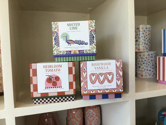 Candle in box. 3 fragrances