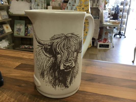 Highland Cow Ceramic Jug