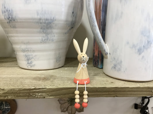 Wooden Bunny - Beaded legs