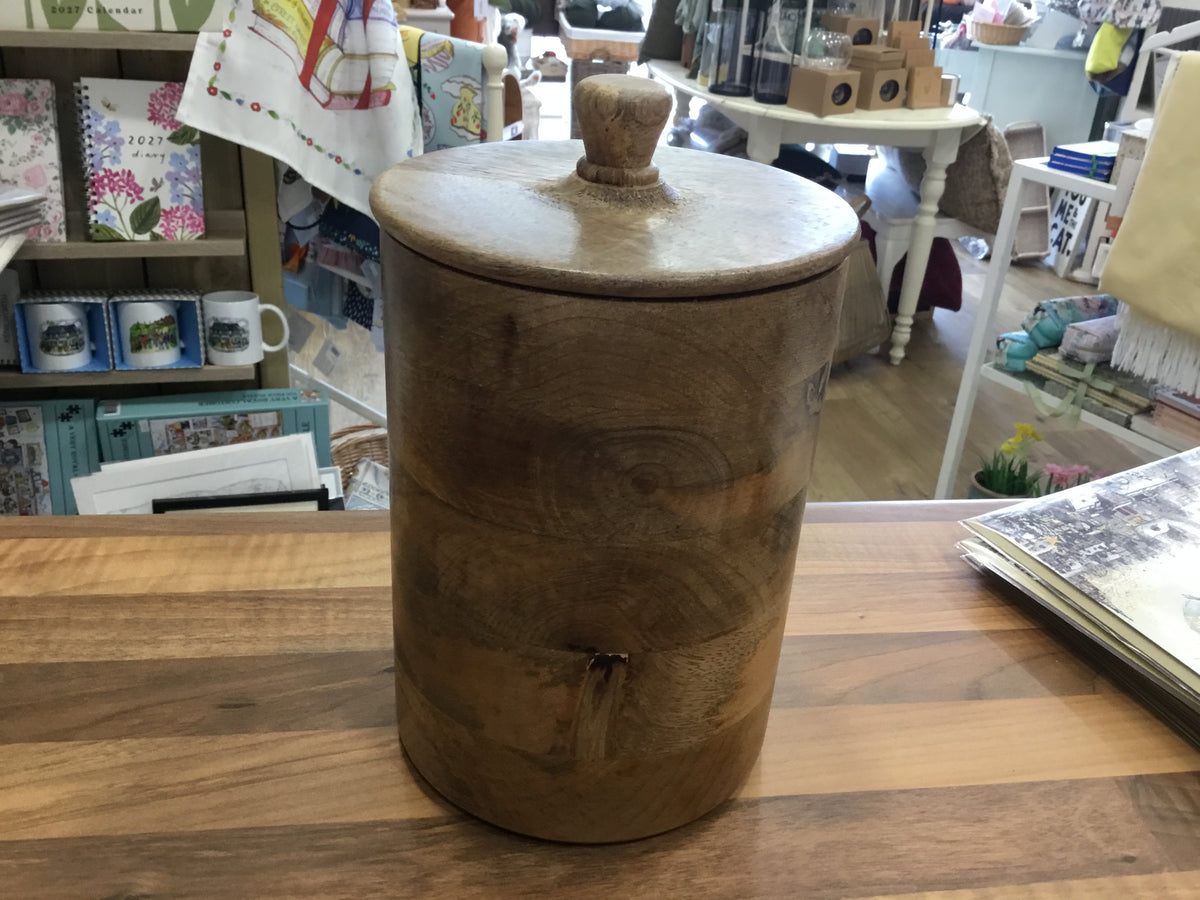 Wooden Storage jar with removable lid