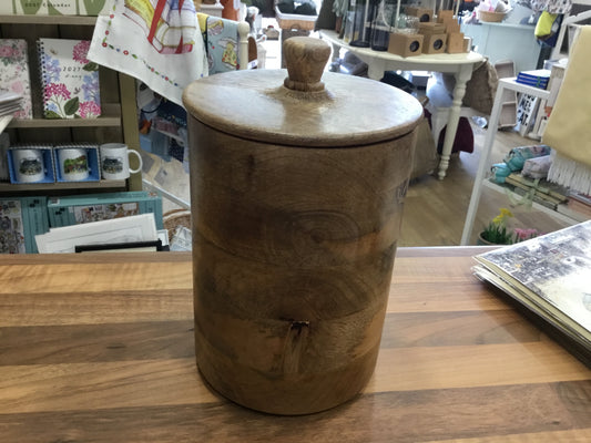 Wooden Storage jar with removable lid