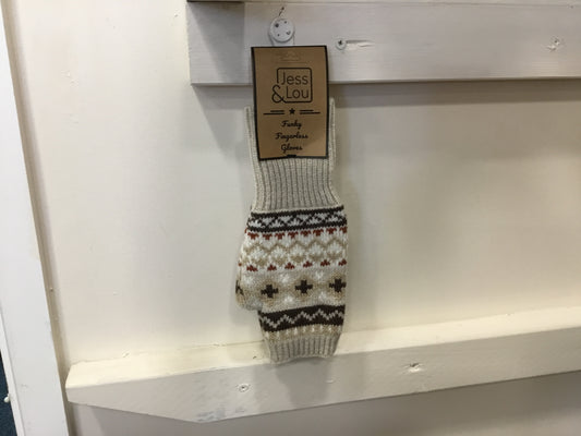 Beige Fingerless Gloves