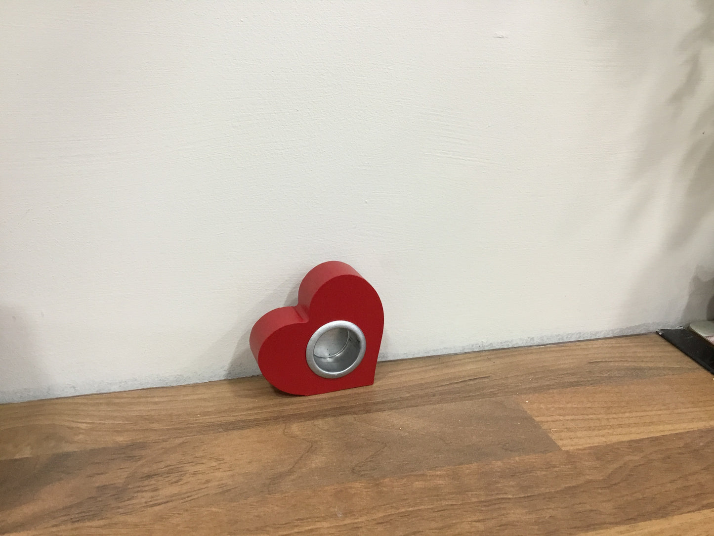 Small red heart candle holder