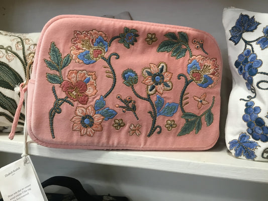 Botanical garden blush pink make up bag by Elizabeth Scarlett