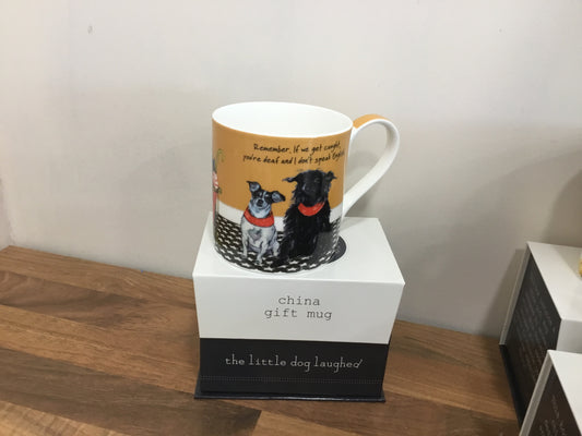 Little dog laughed mug “caught”