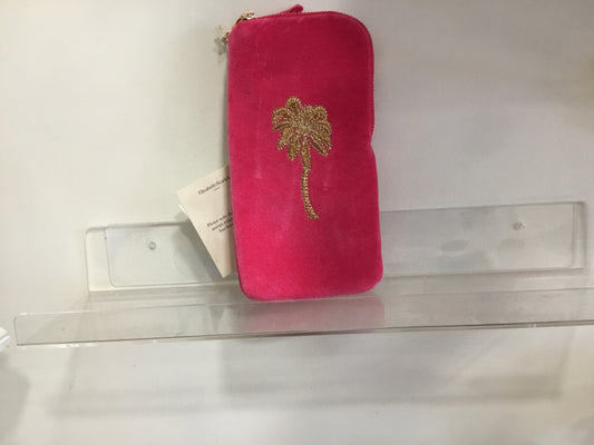 Elizabeth Scarlett Glasses Case. Pink Velvet.