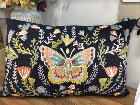 Butterfly Embroidered cushion