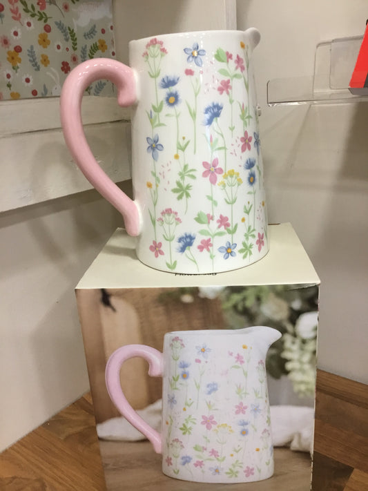 Floral ceramic jug