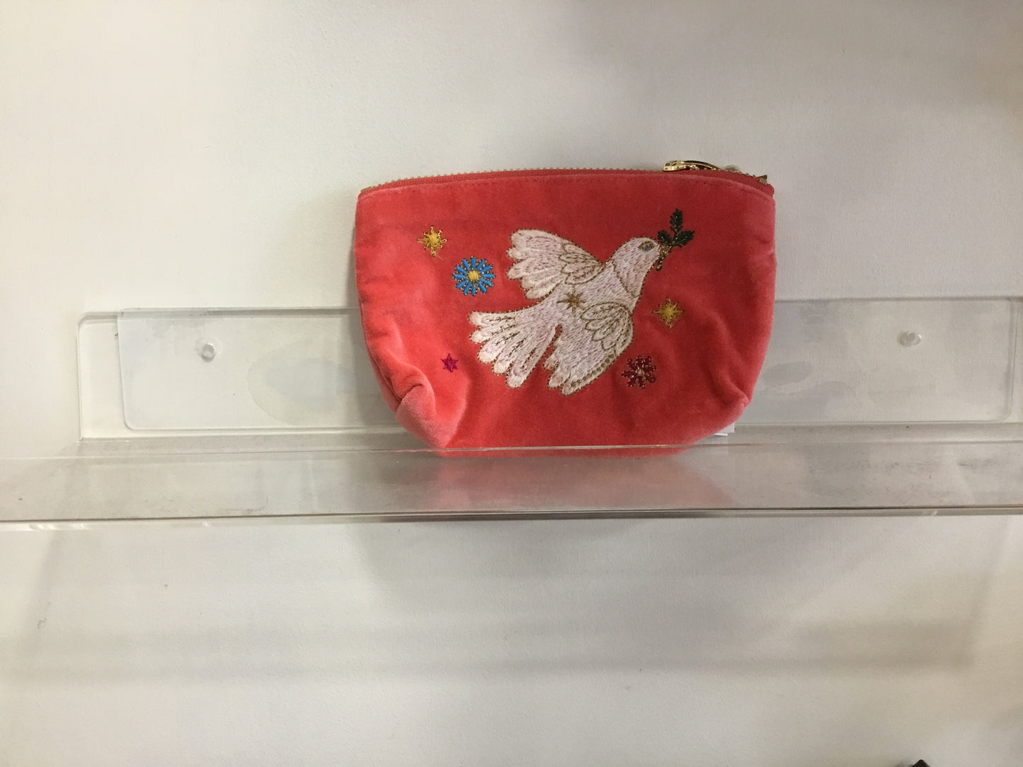Elizabeth Scarlett. Spiced Coral Velvet Coin Purse