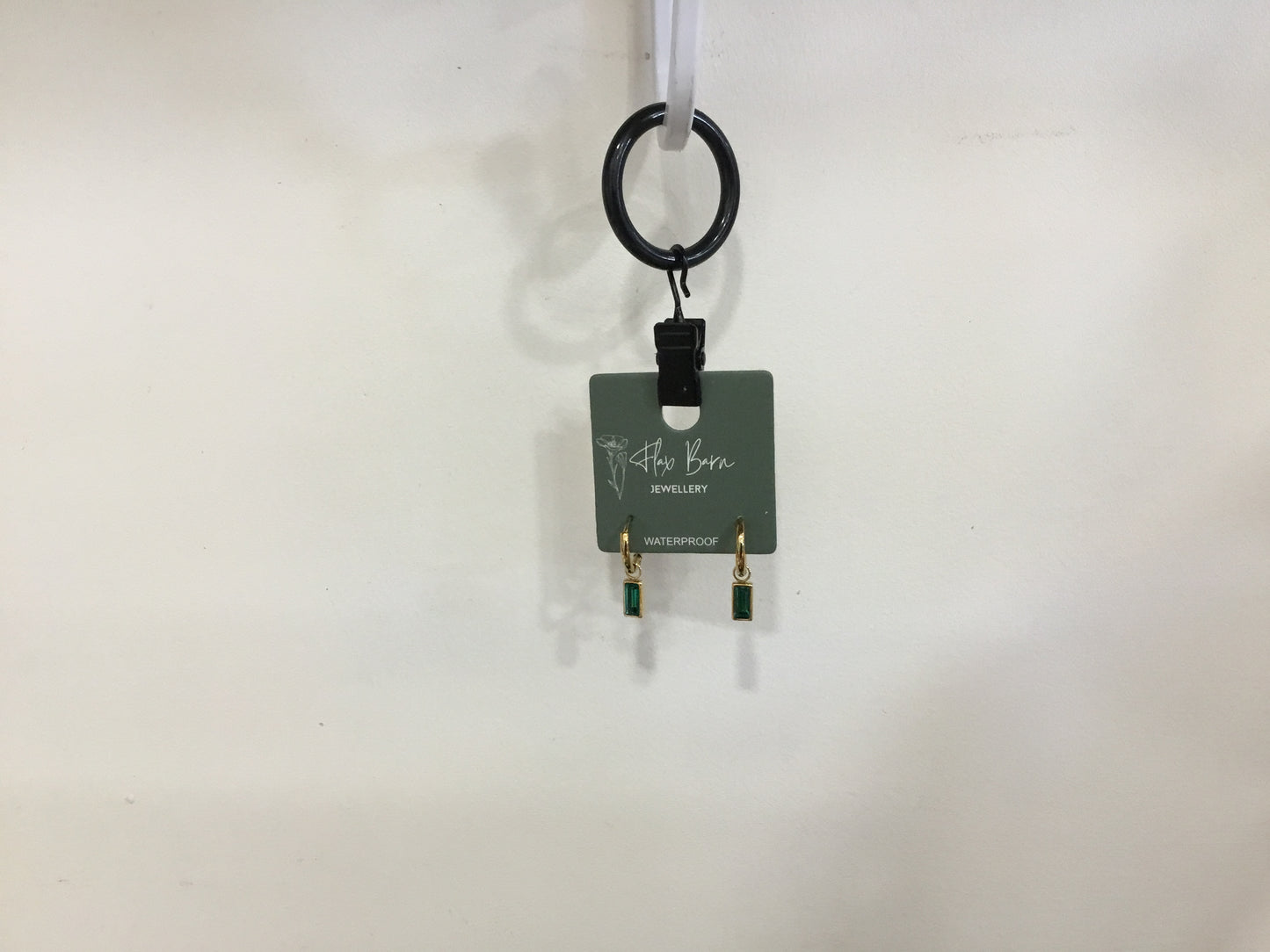 Flax barn oblong zirconia green earring