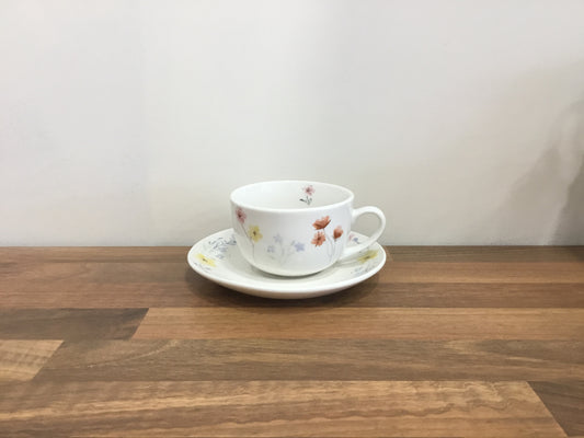 Ceramic pressed flowers cup and saucer