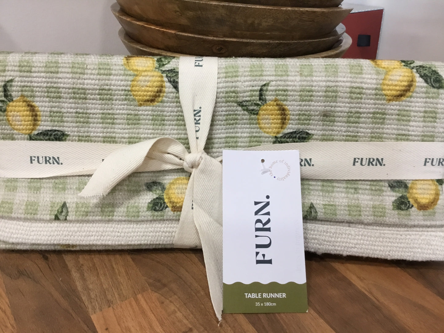 Fabric lemon design table runner