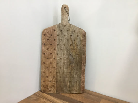 Heart embossed wooden board