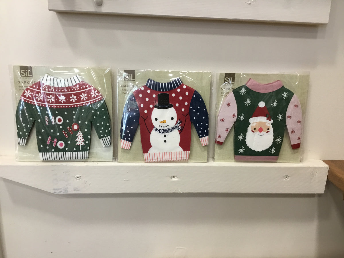 Christmas jumper napkins.