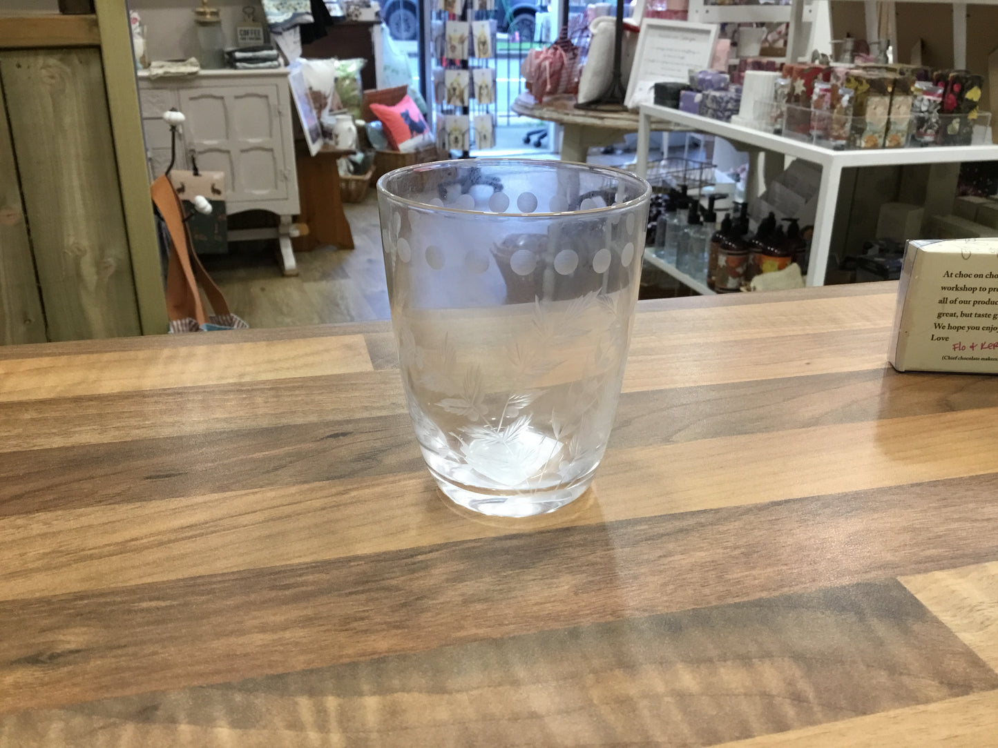 Floral etched glasses