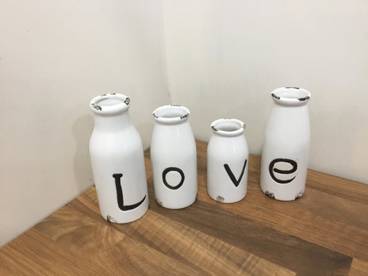 ‘Love’ vases