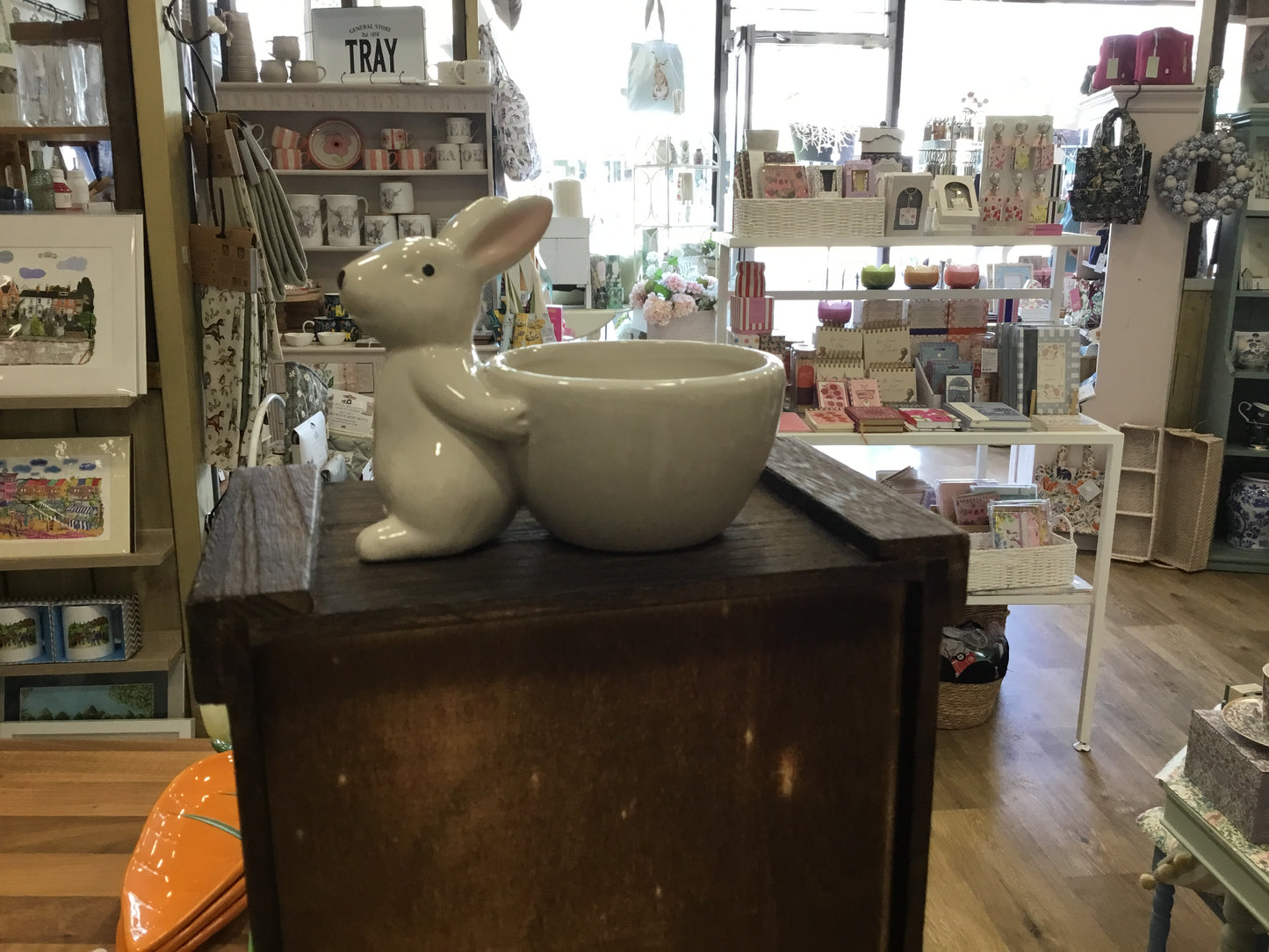 White bunny trinket dish.
