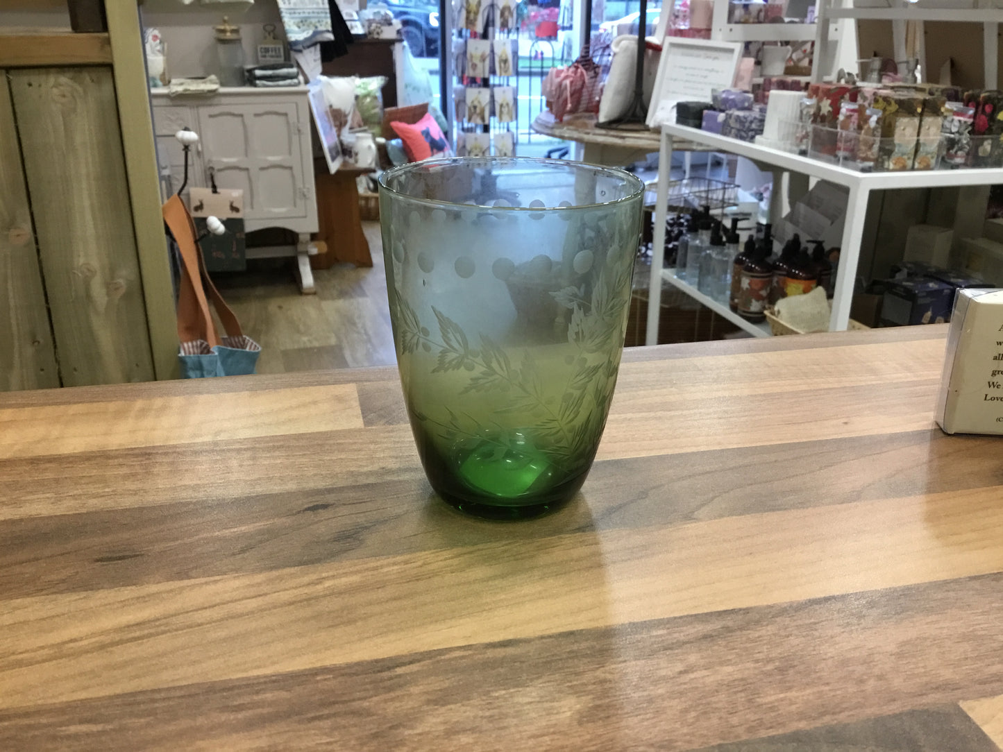 Floral etched glasses