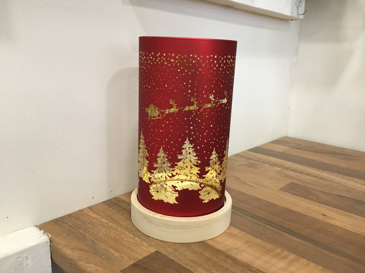 Light up sleigh scene lamp