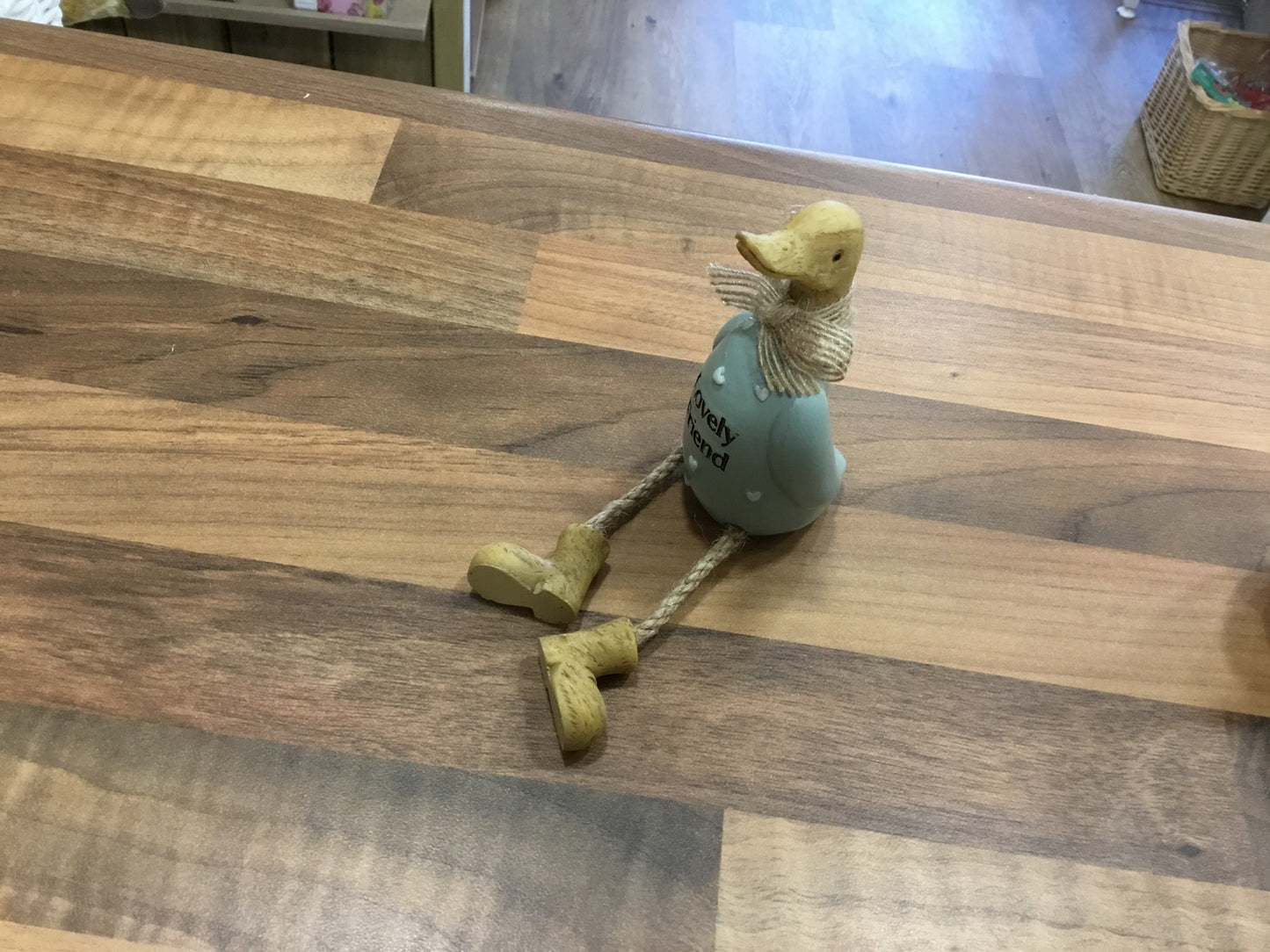 Wooden “lovely friend” shelf sitter Duck