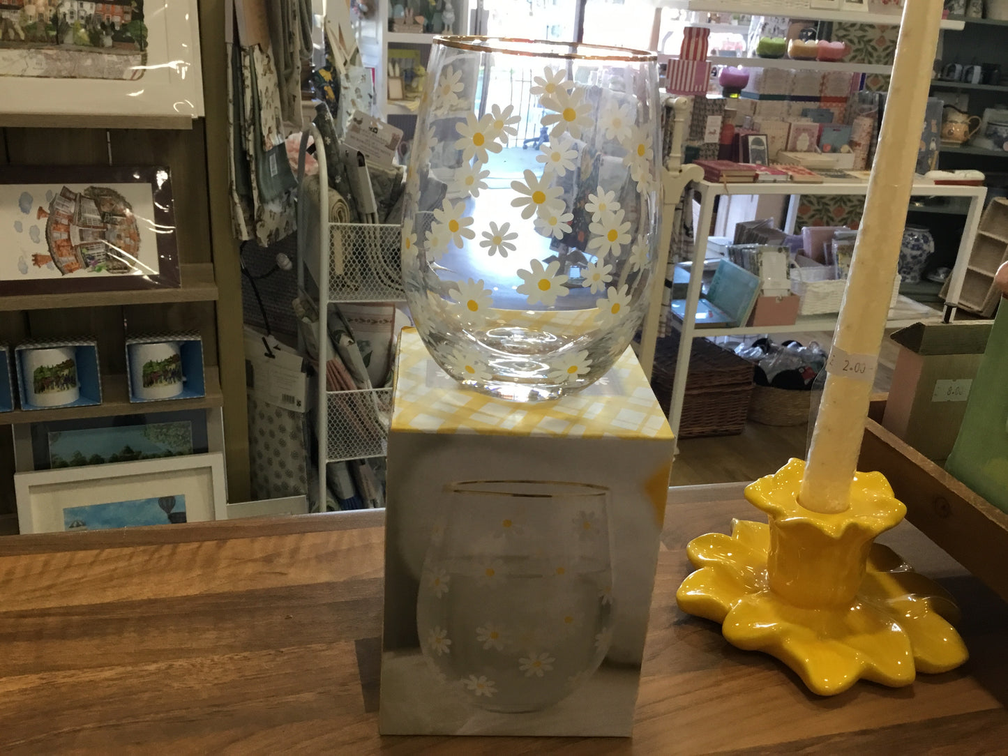 Daisy stemless glass
