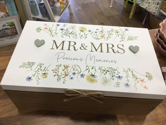 Mr and Mrs Wooden Memories Box