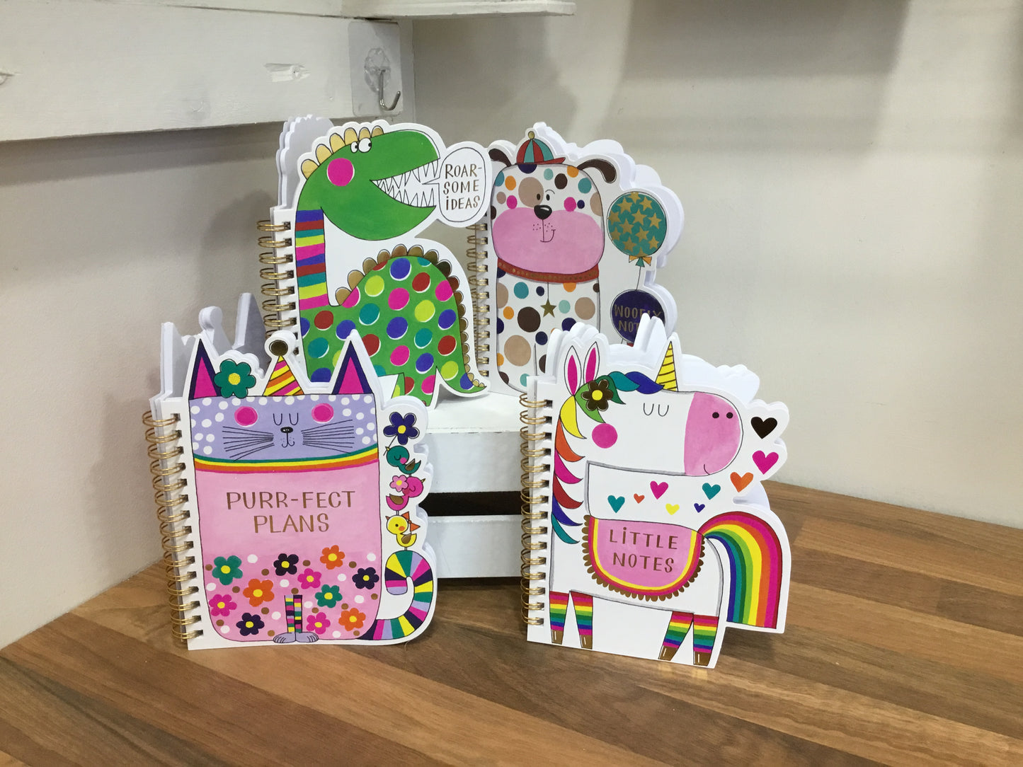 Shaped notebooks. Assorted designs.