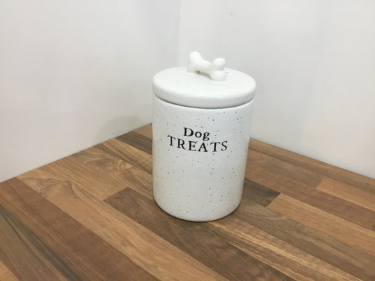 Ceramic white Dog jar