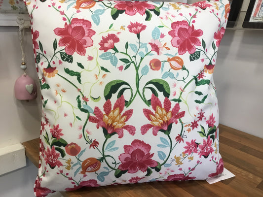 Candy striped / floral outdoor cushion