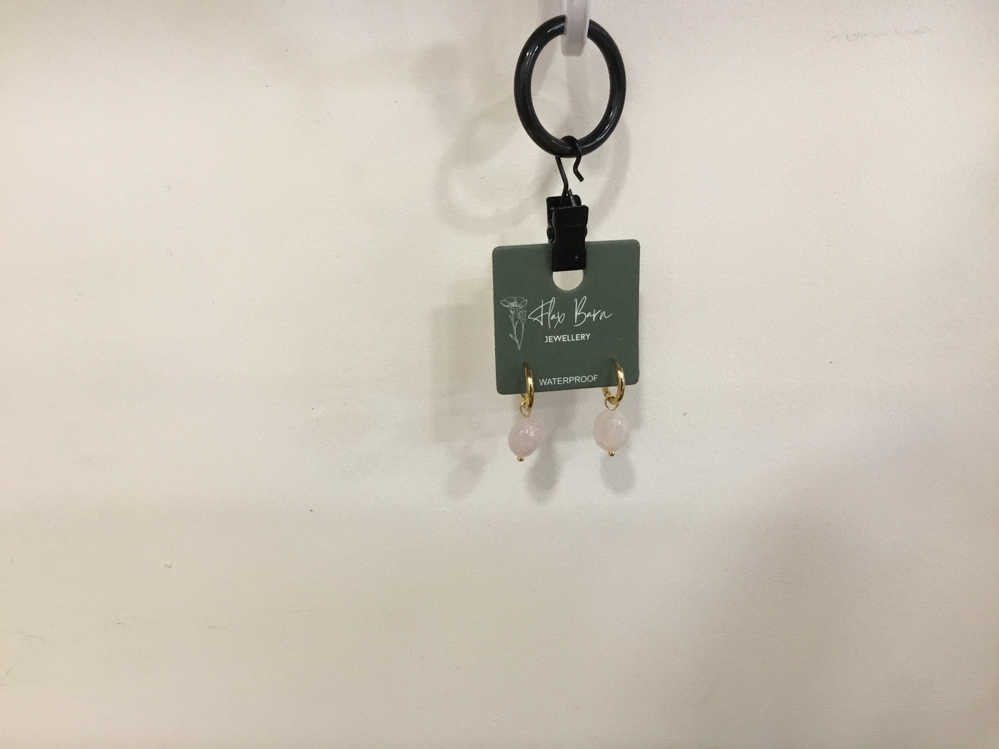 Flax barn rosé quartz drop earrings