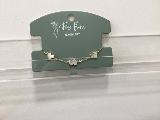 bracelet. Pearlescent hearts large