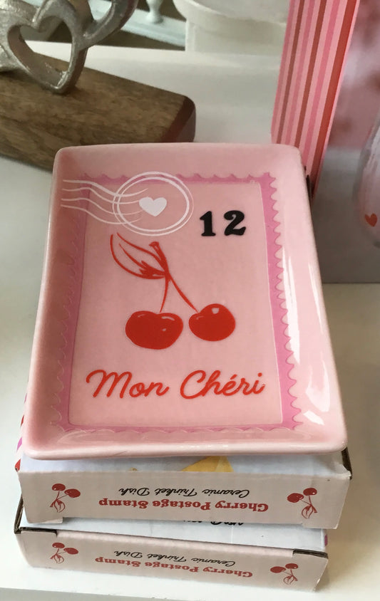 Pink cherry trinket dish